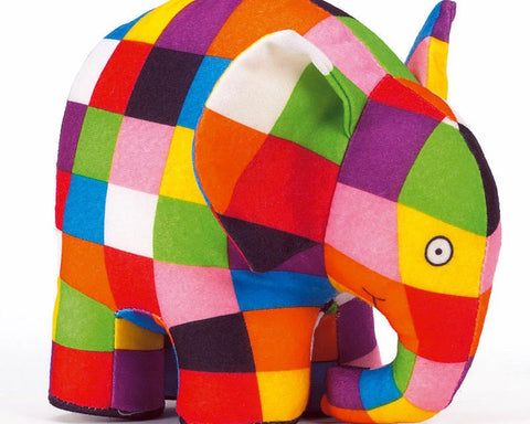 Elmer soft toy