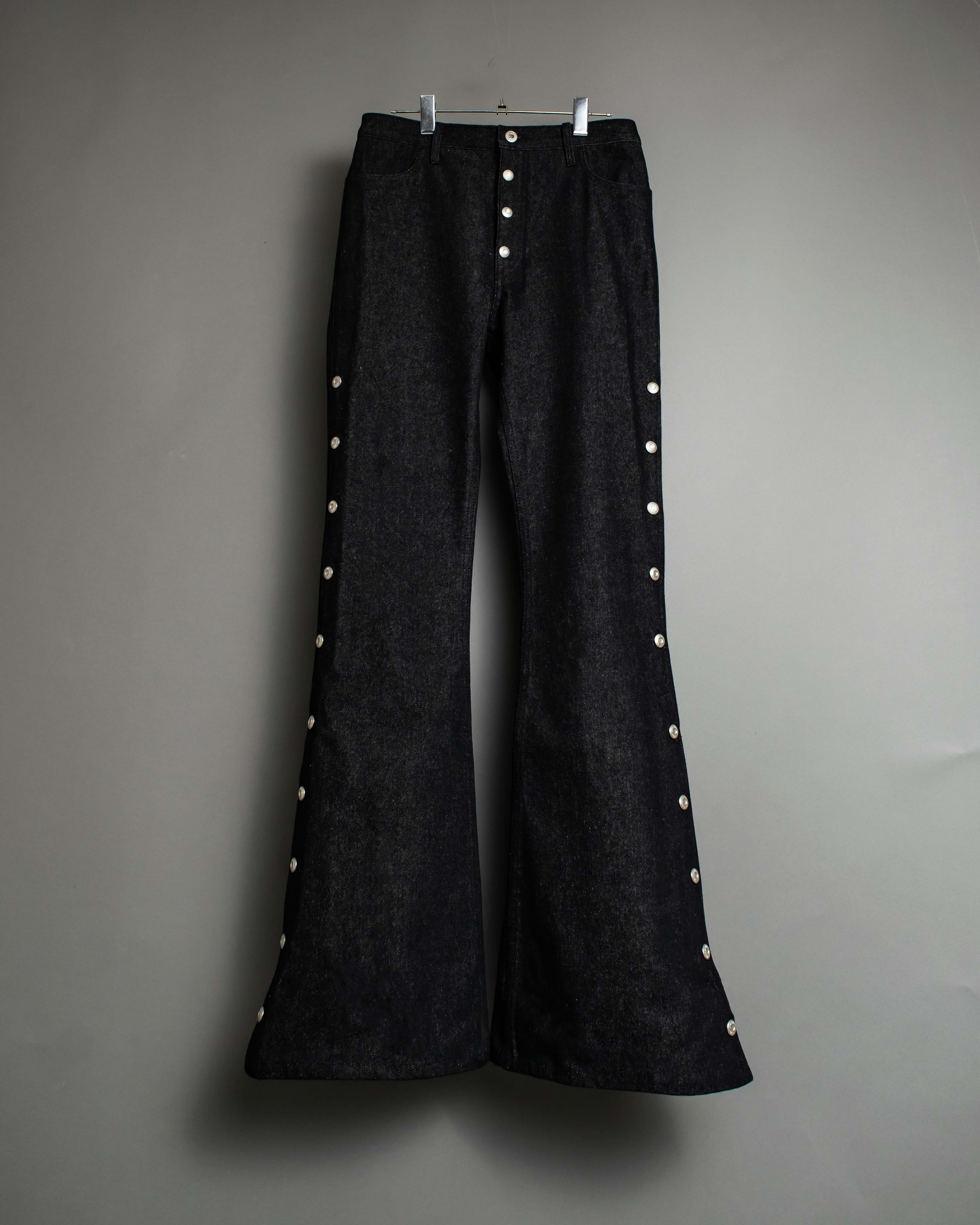 SHIKITARI】side snap bell-bottom denim M | nate-hospital.com