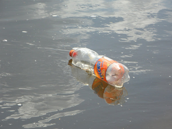 Plastic bottles contaminating our water ways and harming the environment.  Say no to plastic.