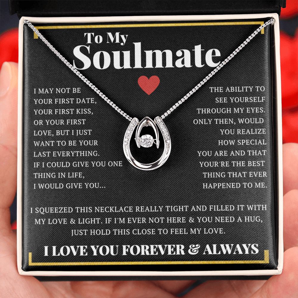 To My Soulmate Lucky Couple CZ Necklace
