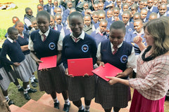 Spoolies donation laptop computers, Jeanne James, Sr. Freda Girls' High School, Kitale Kenya