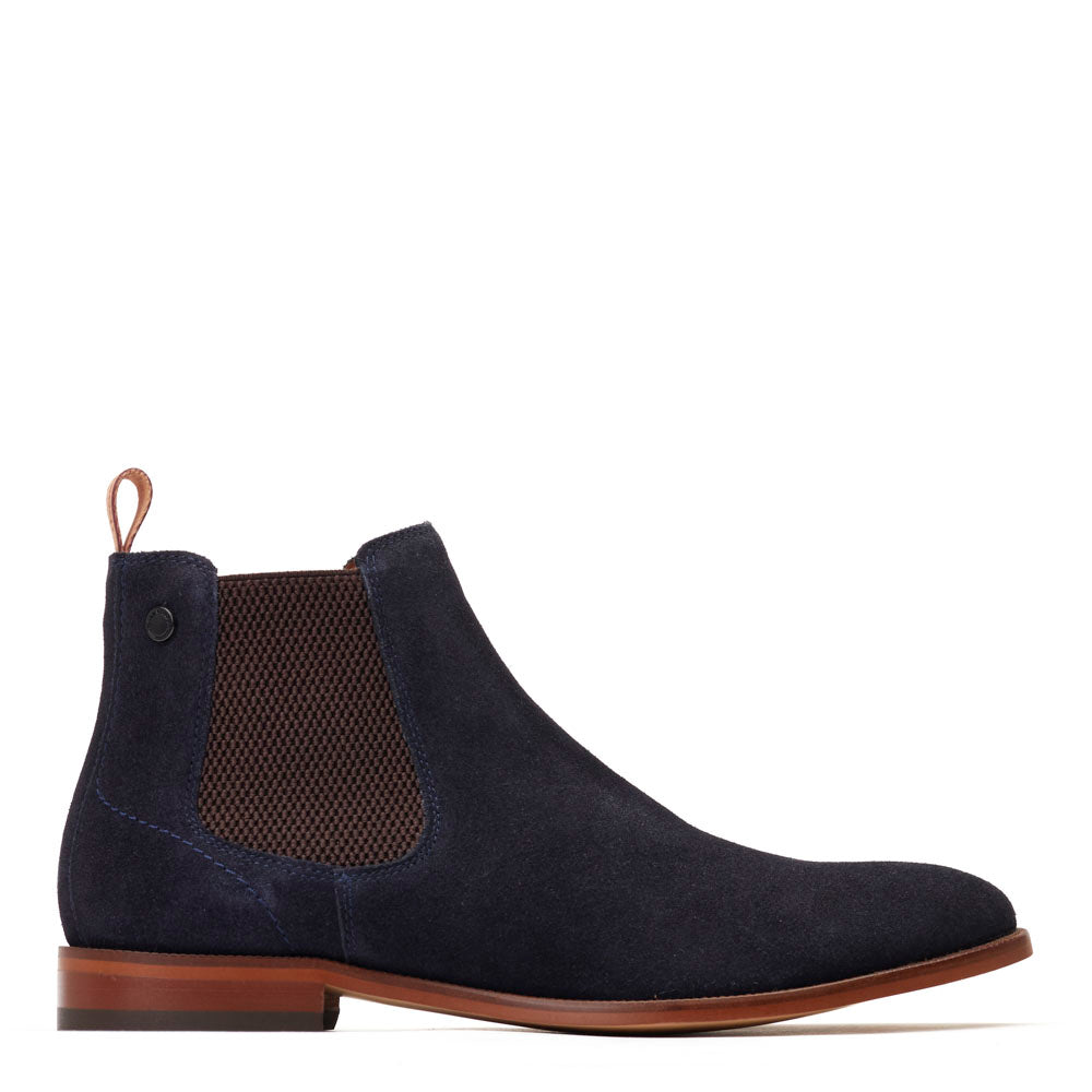 Base London Mens Carson Suede Navy Chelsea Boots UK 8