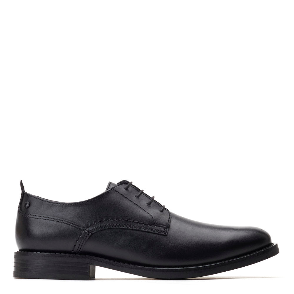 Base London Mens Newman Washed Black Leather Derby Shoes UK 10