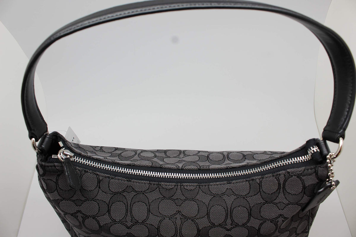 zip shoulder bag in signature jacquard