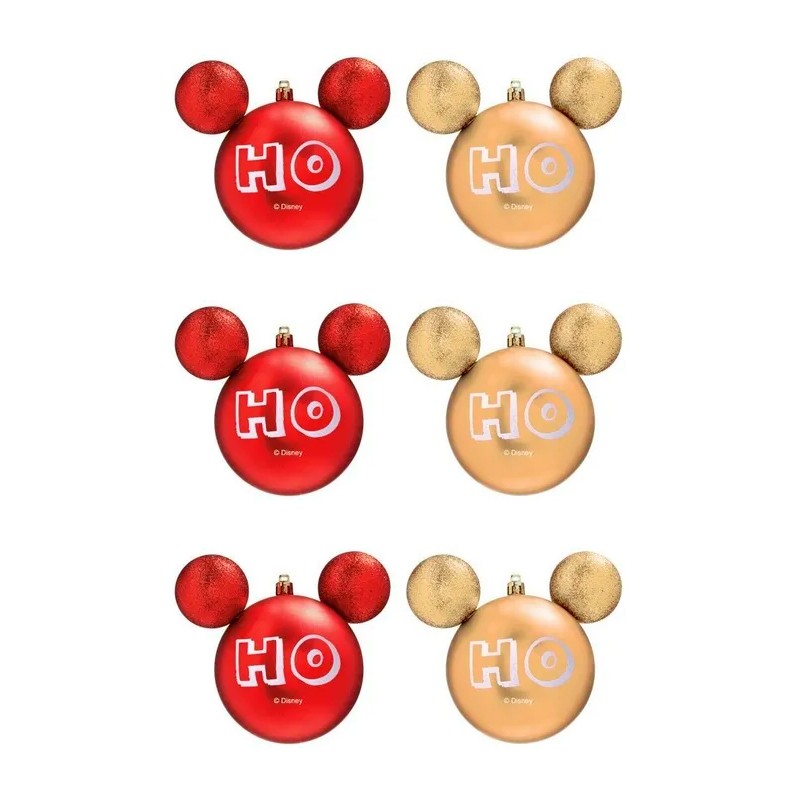 Enfeites de Natal Disney Bola HoHo Mickey - Pack com 6 Bolas 6cm – Magia e  Imaginacao