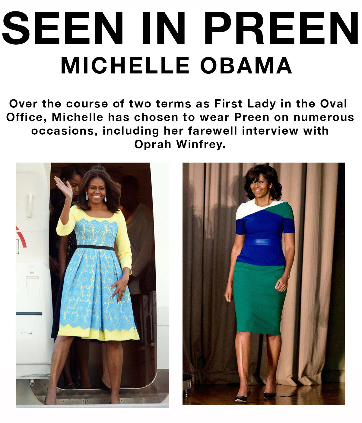 Michelle Obama seen in Preen