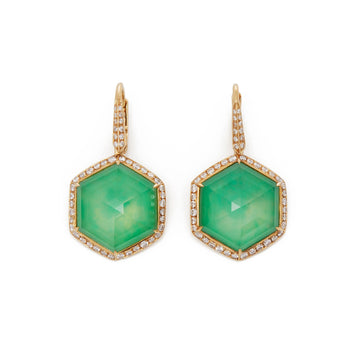 Stephen Webster Deco Haze Green Agate and Diamond Drop Earrings