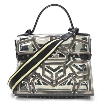 Delvaux Handbag Shoulder Bag 2Way Tampate GM Gladiator Black x Clear PVC (Vinyl Chloride) Rubber Women's AA0312ASJ085RPA