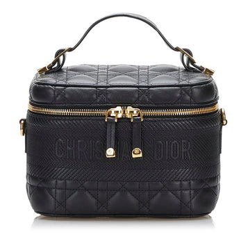 Christian Dior Dior Vanity Canage Bag Shoulder Black Lambskin Ladies