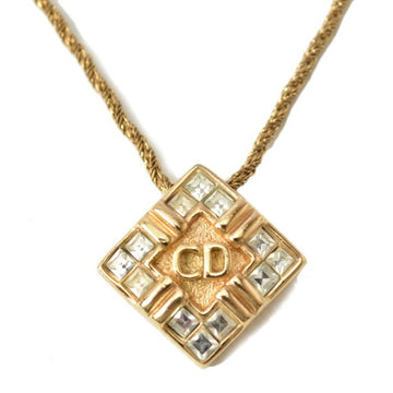 Christian Dior necklace rhinestone square gold