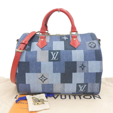 Louis Vuitton Monogram Denim Speedy Bandouliere 30 Boston Bag M45041