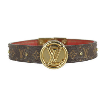 Louis Vuitton Brasserie LV Circle Reversible Bracelet M6268 Monogram Canvas Leather Brown Rouge