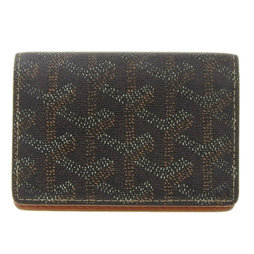 Goyard GO YARD Heribone Malesherbe Card Case Business Holder Coated Canvas Black Brown