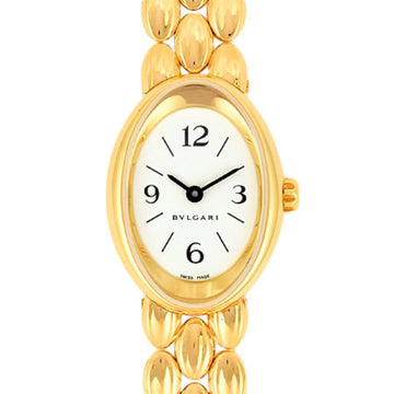 Bvlgari Oval K18YG gold ladies quartz watch white dial OV27G