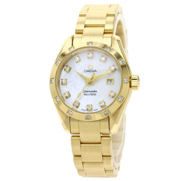 Omega 2075.75.00 Seamaster Aqua Terra Diamond Watch K18 Yellow Gold / K18YG Ladies OMEGA