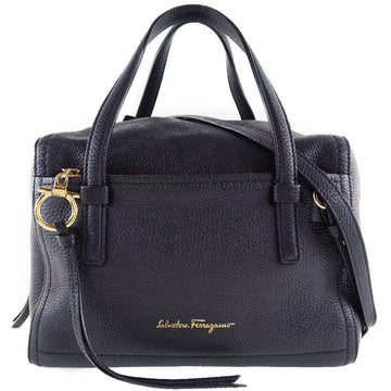 Salvatore Ferragamo 2WAY Shoulder Gancini Calf Black Women's Bag