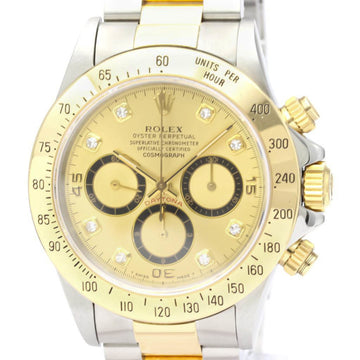 ROLEX Cosmograph Daytona Diamond 18K Gold Steel Automatic Watch 16523G BF553935
