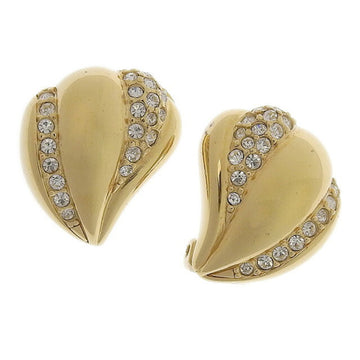 Christian Dior Earrings Women's Gold Rhinestone