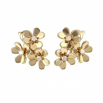 Van Cleef & Arpels Frivole 3 Flower Mini Model Earrings/Earrings K18YG Yellow Gold