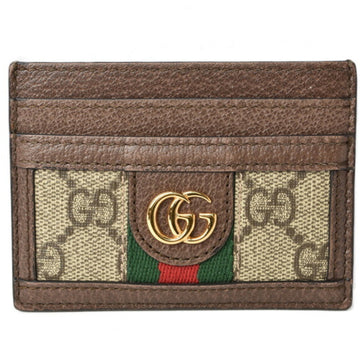 Gucci Card Case Business Holder GUCCI Beige Brown 5523159 96IWG 8745 Ophidia GG Supreme