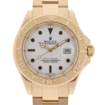 Rolex Yacht Master 16628 Men's YG Watch Self-winding White Dial