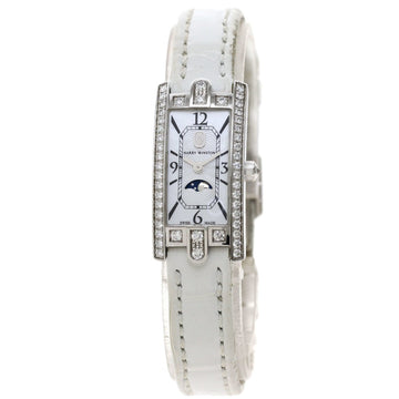 Harry Winston AVCQMP16WW001 Avenue C Mini Moon Phase Watch K18 White Gold / Leather Ladies HARRY WINSTON