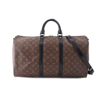 Louis Vuitton Monogram Macassar Keepall Bandouliere 50 2way Boston Shoulder Bag Brown Black