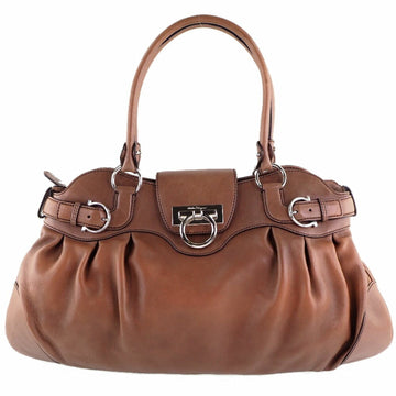 Salvatore Ferragamo Gancini Calf Brown Ladies Handbag