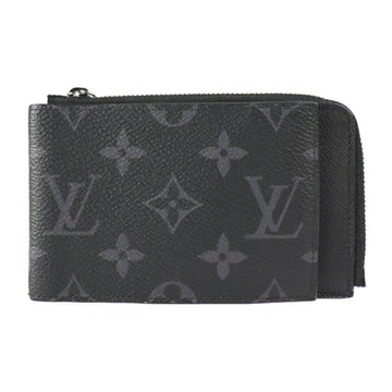 Louis Vuitton Hybrid Wallet Coin Case M81568 Monogram Eclipse Black Gray Silver Metal Fittings Purse Card Fragment Biton