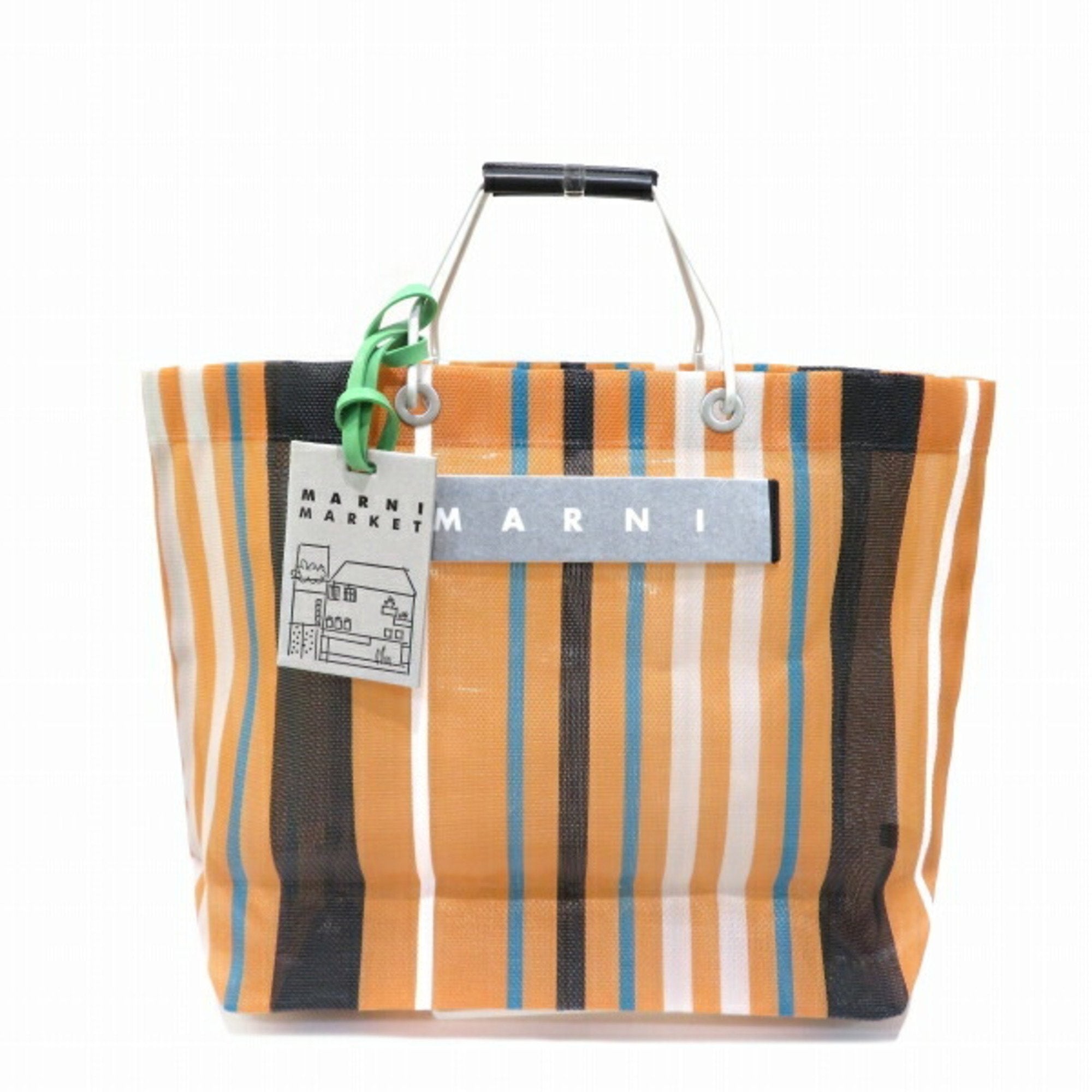 Marni Maruni Market Flower Cafe Stripe Bitter Orange Bag Tote Unisex P