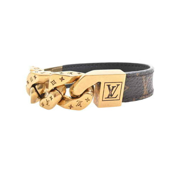 Louis Vuitton Brasserie Monogram Chain Reversible Bracelet Bangle Brown PVC Metal