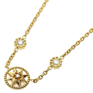 Christian Dior Dior rose de van white shell diamond necklace 18k yellow gold ladies