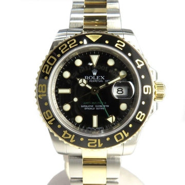 ROLEX GMT Master 116713LN Black Dial Stainless Steel YG Watch