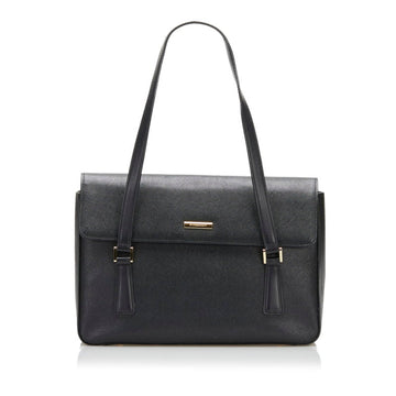 Burberry Nova Check Handbag Shoulder Bag Black Leather Women's BURBERRY