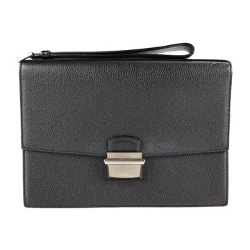 Cartier Pasha line clutch bag L1000705 leather black silver metal fittings wristlet second