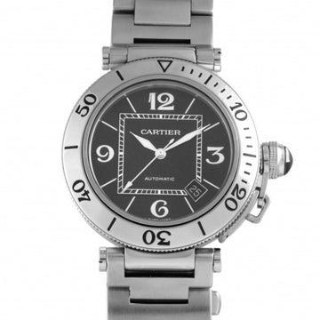 Cartier Pasha Seatimer W31077M7 black dial used watch men's