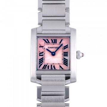 Cartier Tank Francaise SM W51028Q3 Pink Dial Used Watch Women's
