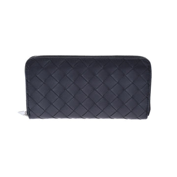 BOTTEGAVENETA Bottega Veneta Intrecciato Round Wallet Black Unisex Calf Long