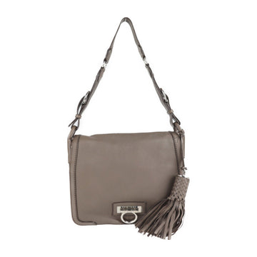 Salvatore Ferragamo Gancini shoulder bag 21 6877 leather taupe tassel