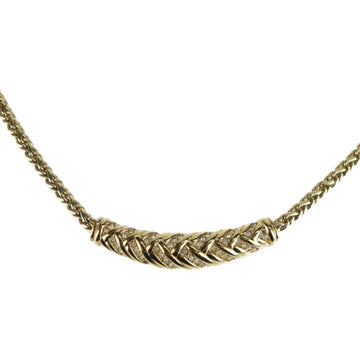 Christian Dior rhinestone necklace metal gold