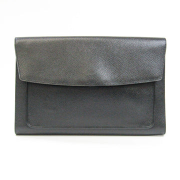 Delvaux Women,Men Leather Clutch Bag Black