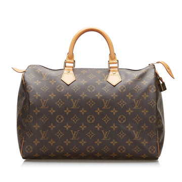 Louis Vuitton Monogram Speedy 35 Handbag Boston Bag M41107 Brown PVC Leather Ladies LOUIS VUITTON