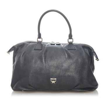 MCM Handbag Shoulder Bag Black Leather Ladies