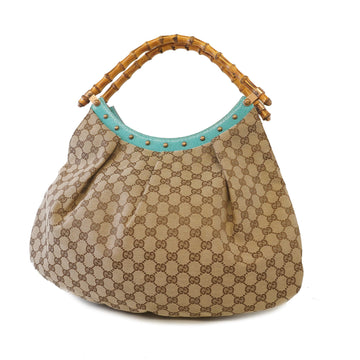 Gucci Handbag Bamboo 124293 GG Canvas Beige/Blue