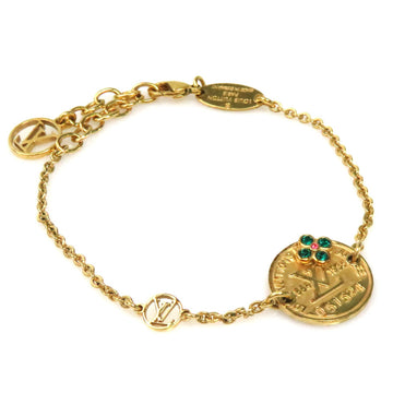 Louis Vuitton Bracelet Brasserie Medal Miss Windsor Gold x Green Metal Material Stone Women's M67354