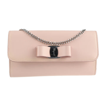 Salvatore Ferragamo Vara Shoulder Bag JL 22 D523 Calf Light Pink 2WAY Clutch