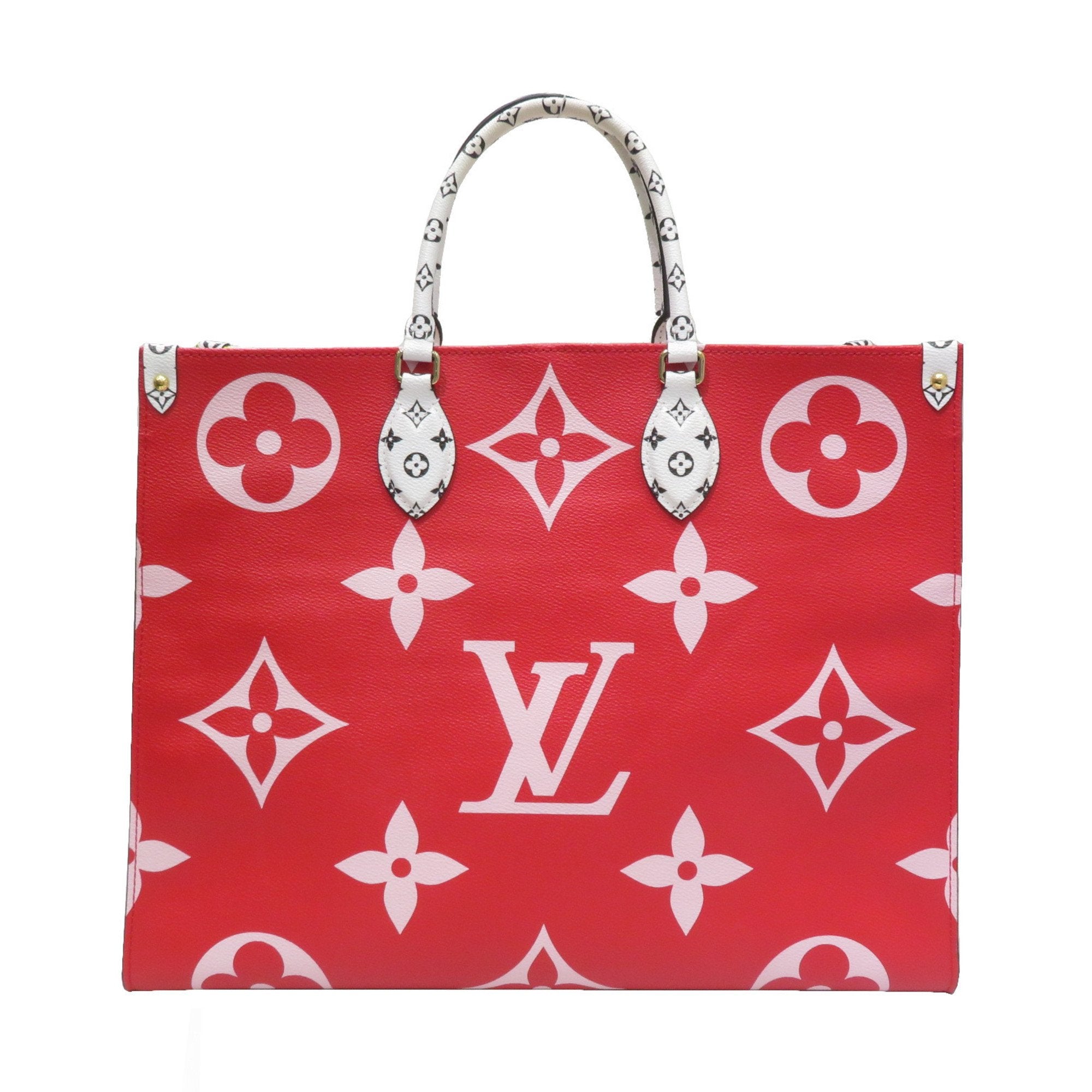 LOUIS VUITTON ON THE GO GM TOTE BAG RED/PINK/YELLOW MONOGRAM GIANT