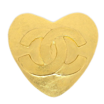 CHANEL Heart Brooch Gold 95P 37951