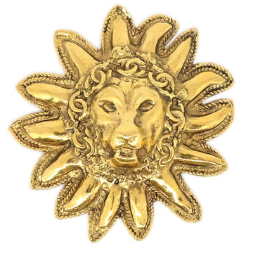 CHANEL Lion Brooch Gold 1133 70453