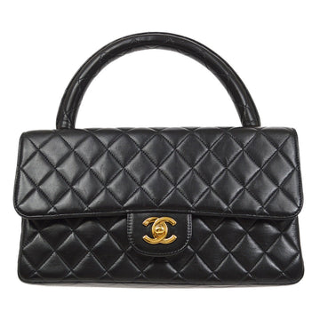 CHANEL Hand Bag Black Lambskin 92574